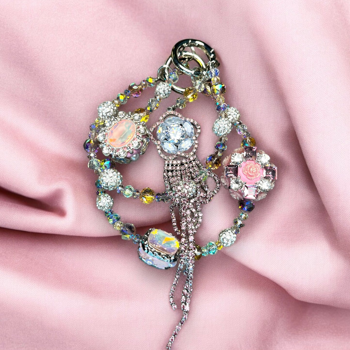 Rosey Silver Phone Charm P127