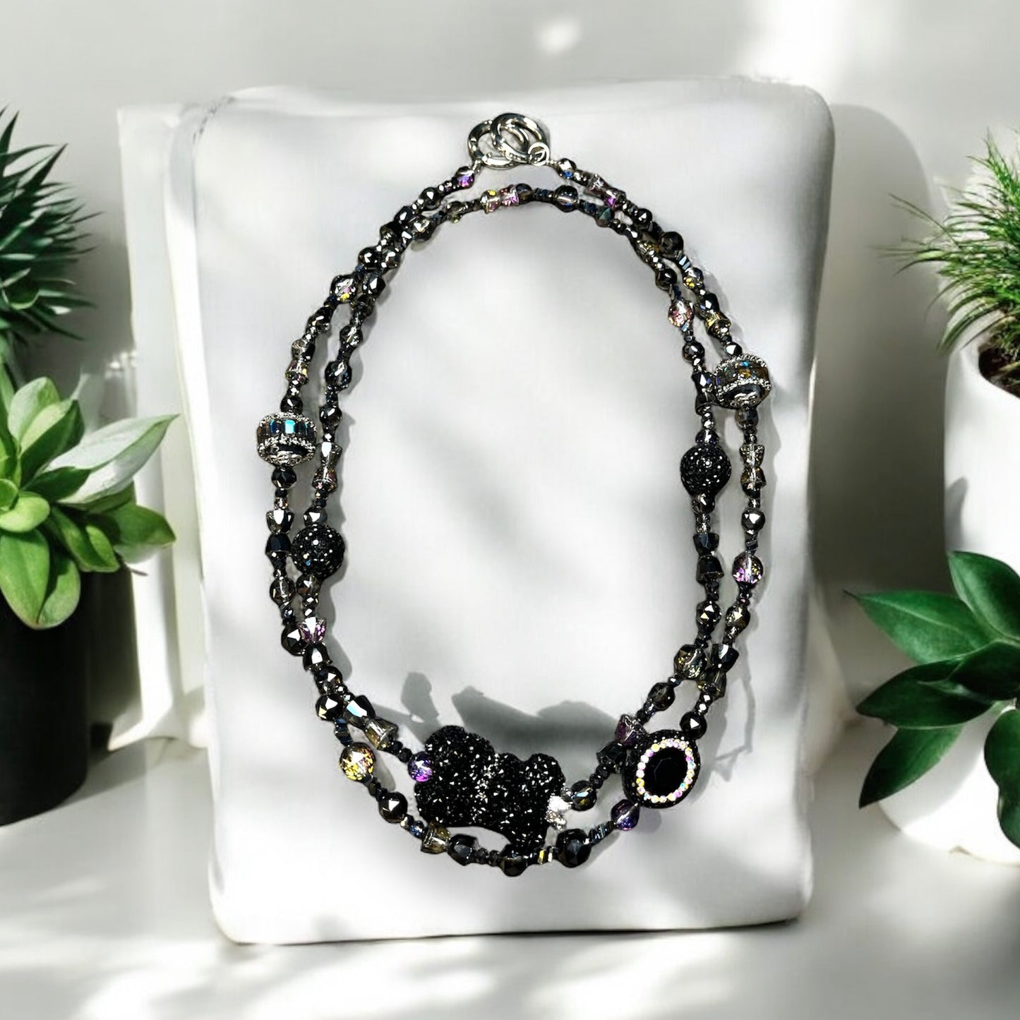 Black Crystal Night Phone Charm P124