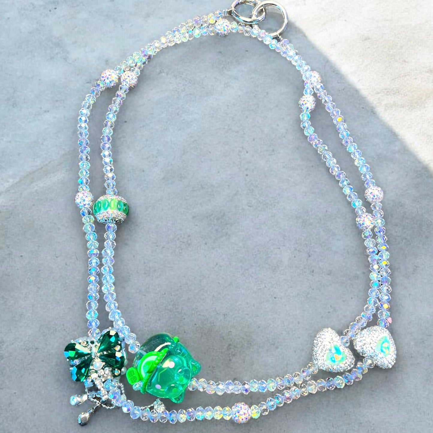Clear Kitty Shiny Phone Charm Long P231