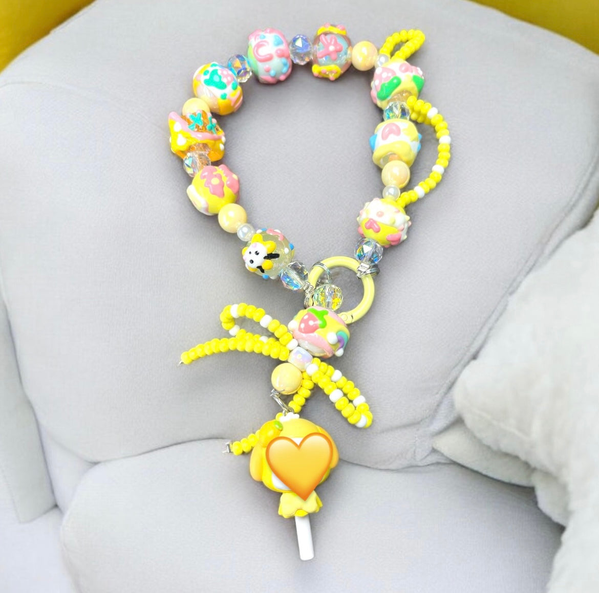 Bright Yellow Dog Pop Phone Charm P077
