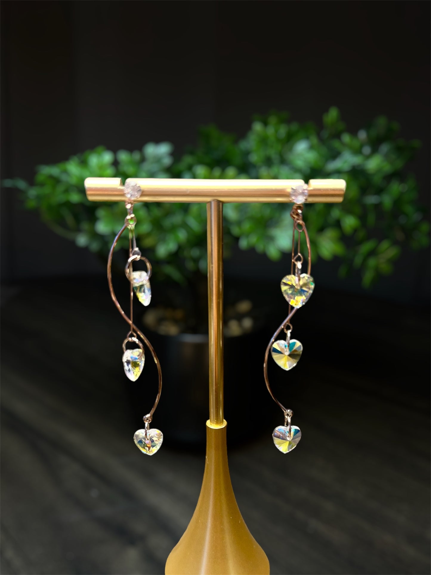 Fluorescent Heart Drop Earrings E060