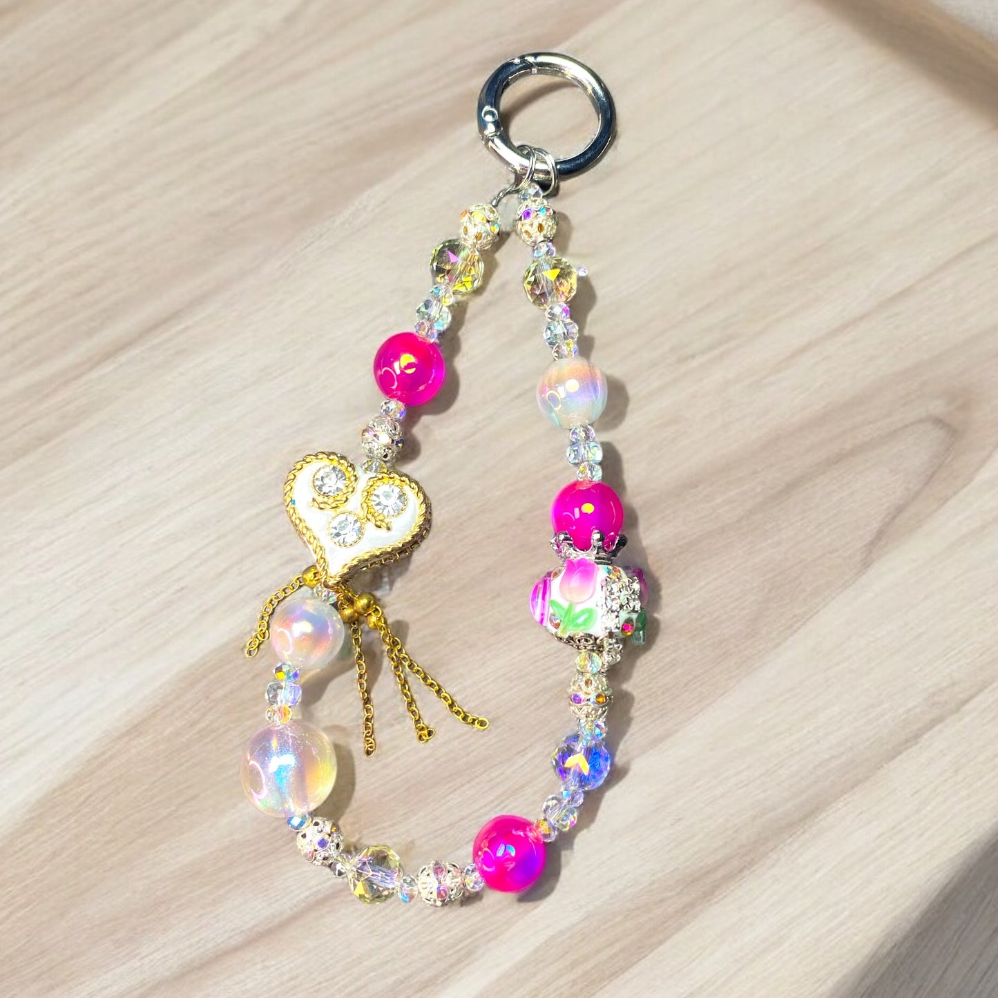 Heart Pink Crown Jewel Phone Charm P181