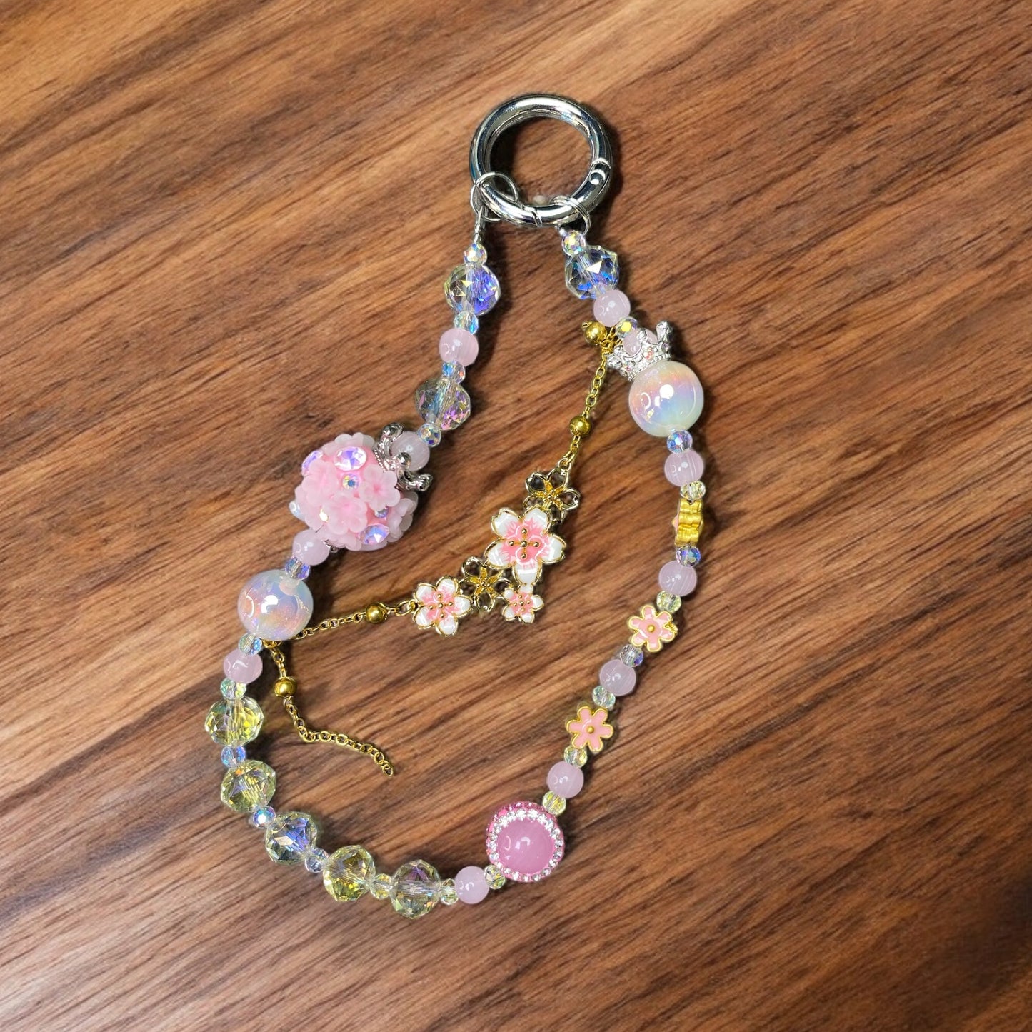 Girly Pink Floral Phone Charm P170