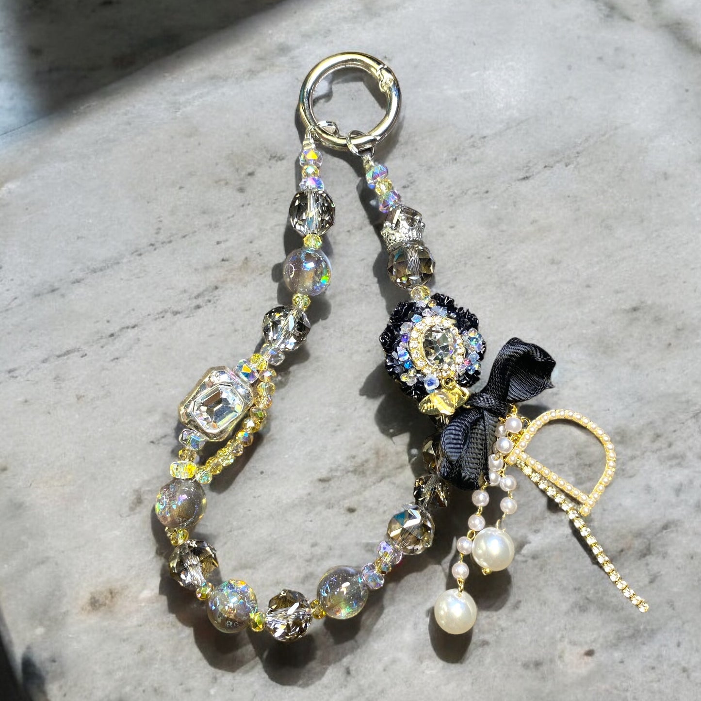 Shades of Grey Letter D Phone Charm P153