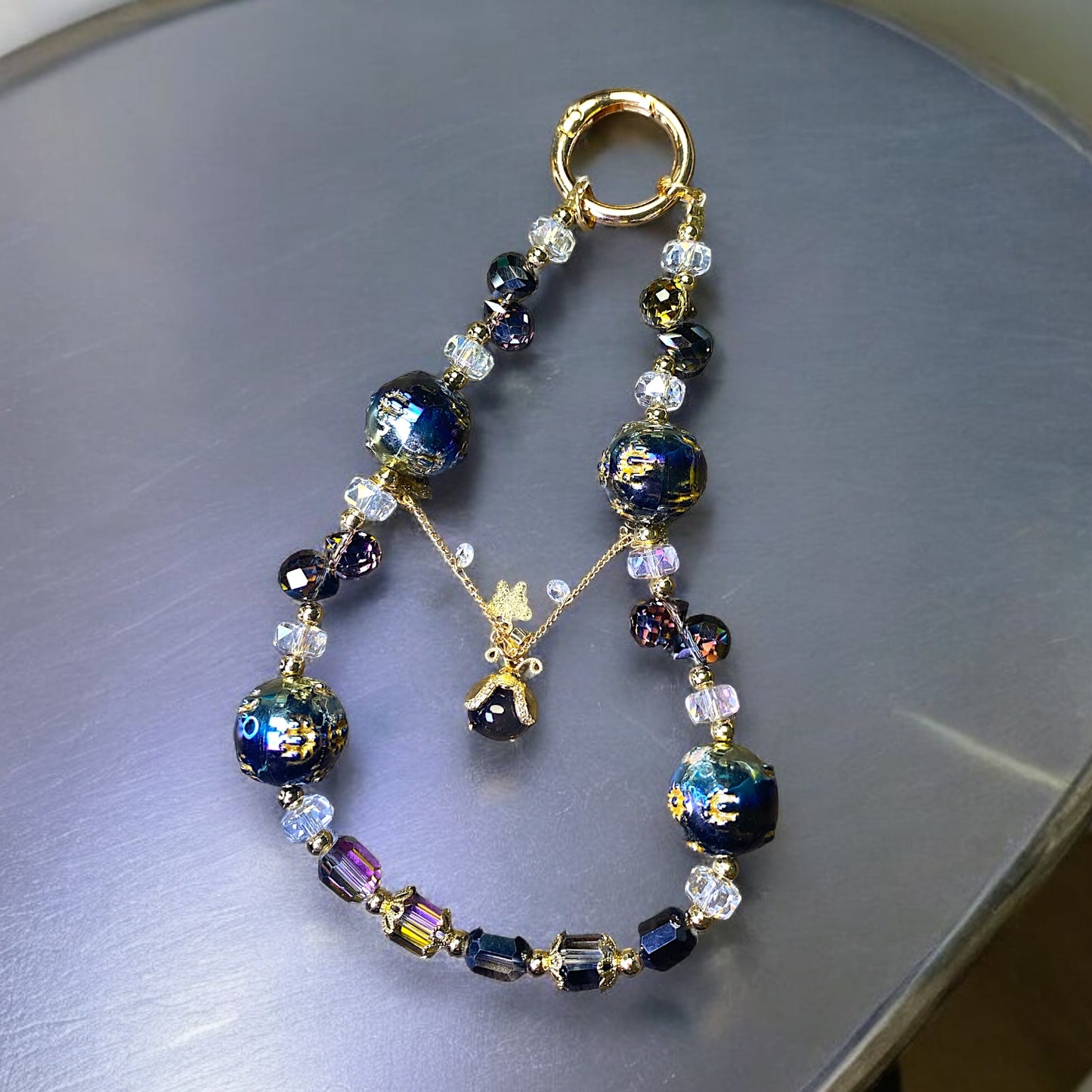 Iridescent Dark Sphere Phone Charm P184