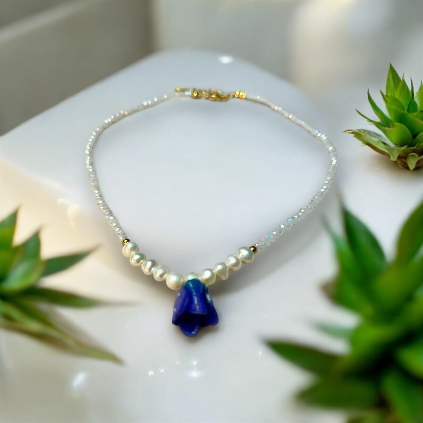 Dark Purple Tulip Necklace N008