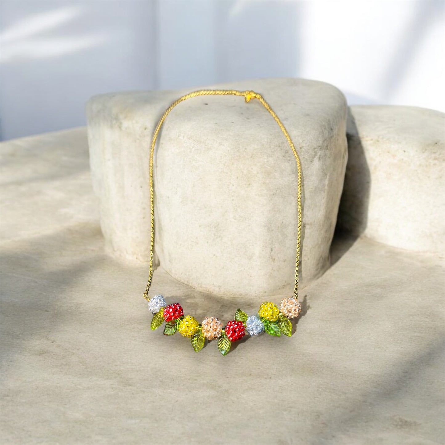 Multi-Colored Berry Gold Necklace N001