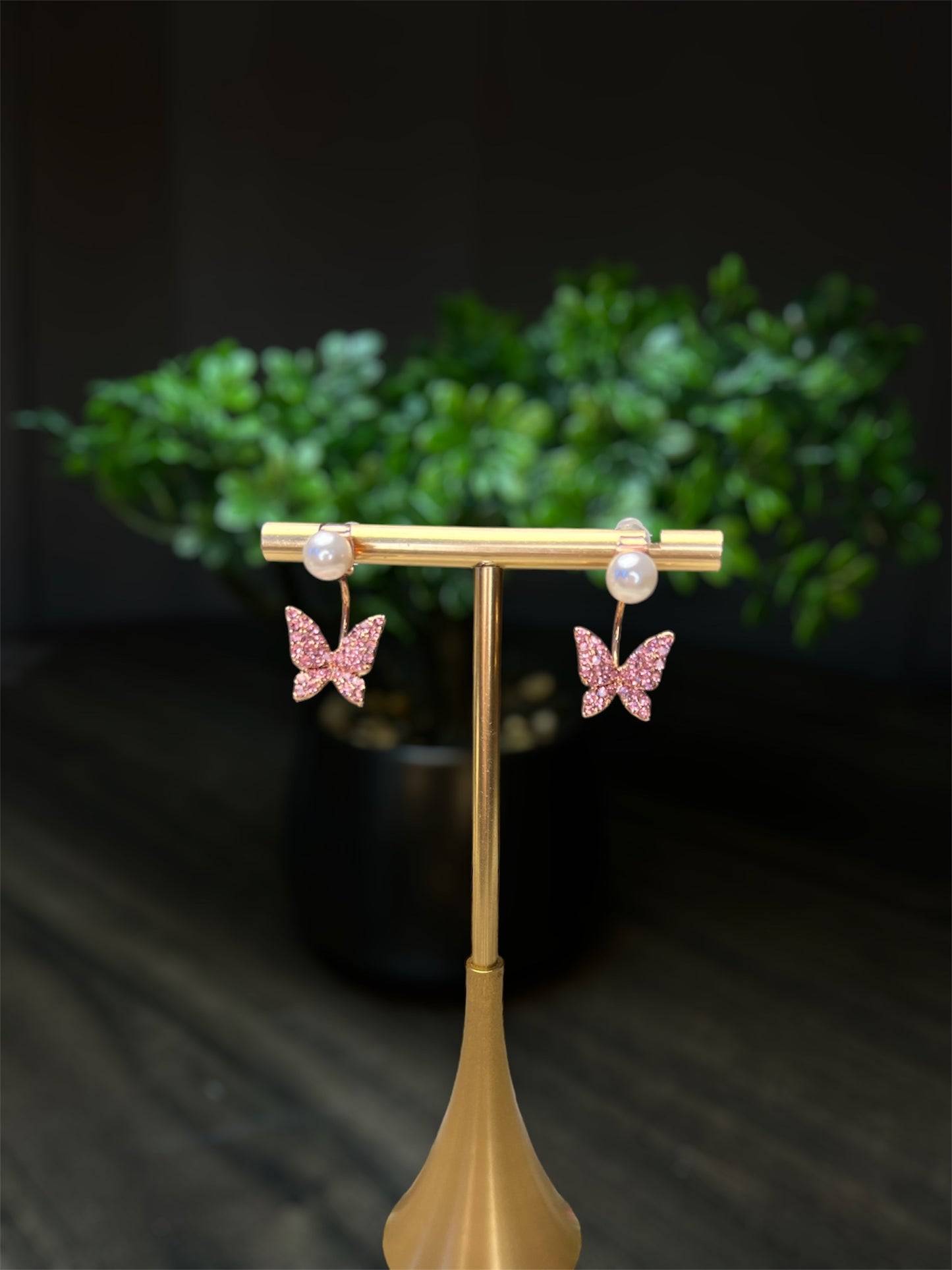 Hot Pink Butterfly Earrings E137