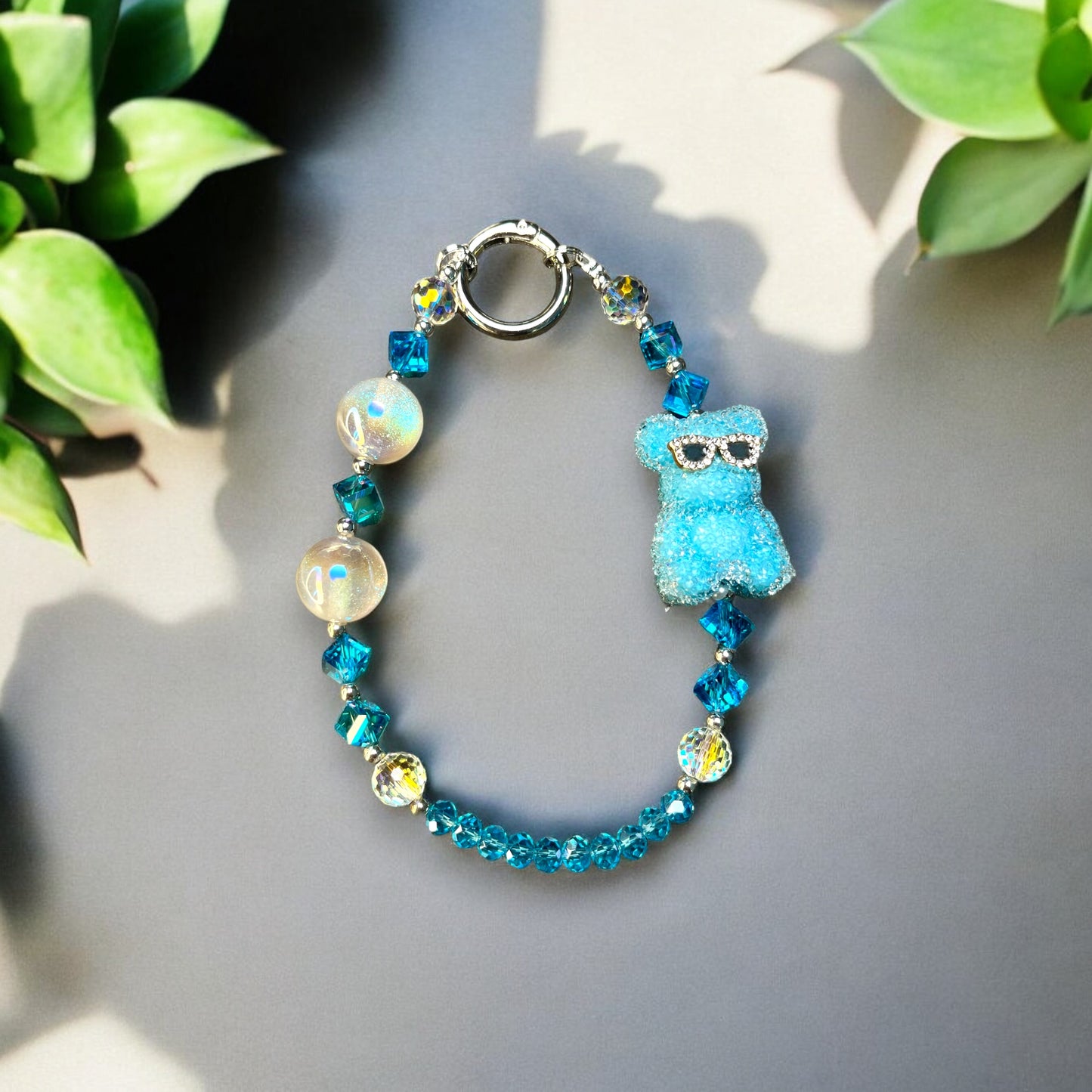 Icy Blue Bear Phone Charm P094