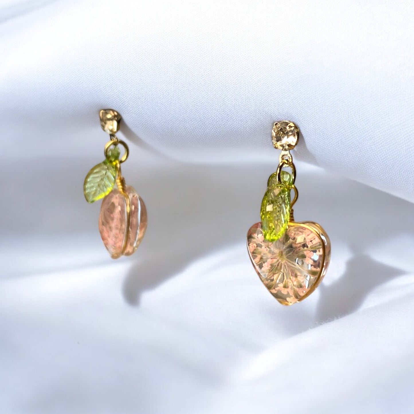 Real Micro Pink Flower Earrings E037