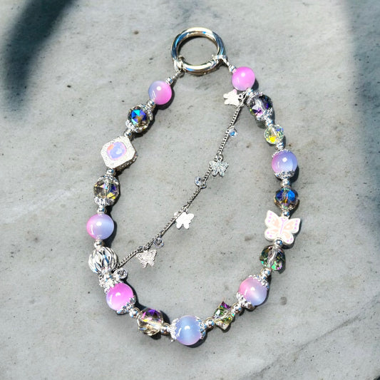 Purple Chrome Heart Phone Charm P039