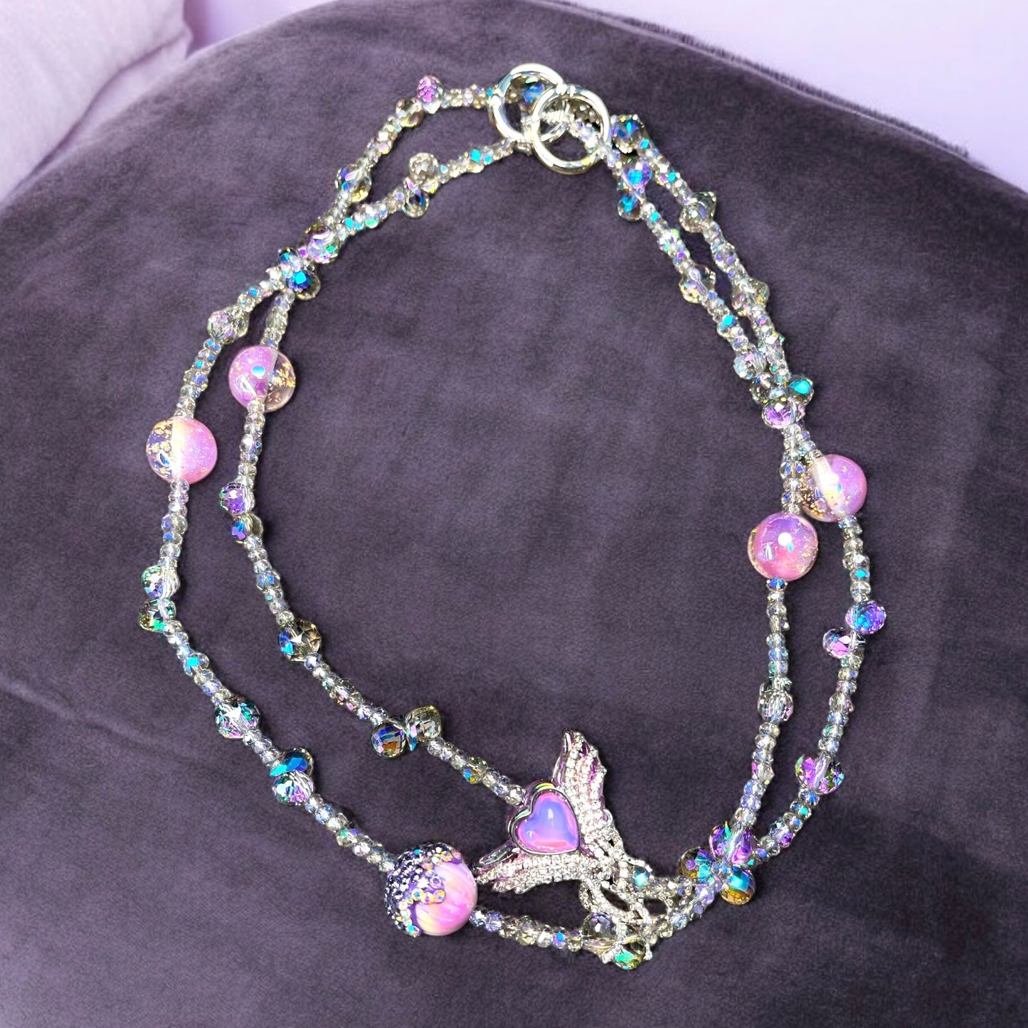 Shiny Purple Heart phone Charm P090