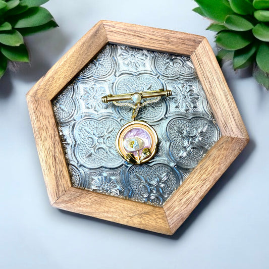 Royal Golden Pearl Flower Pin PS011