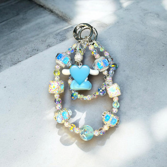 Blue and Silver Cute Bunny Phone Charm P106