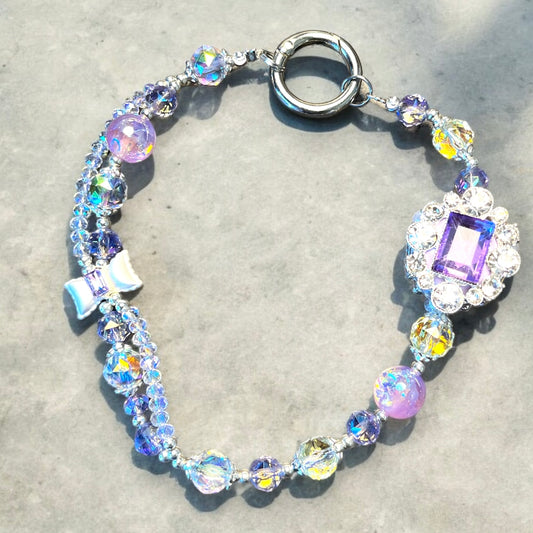 Chrome Gem Silver Phone Charm P200