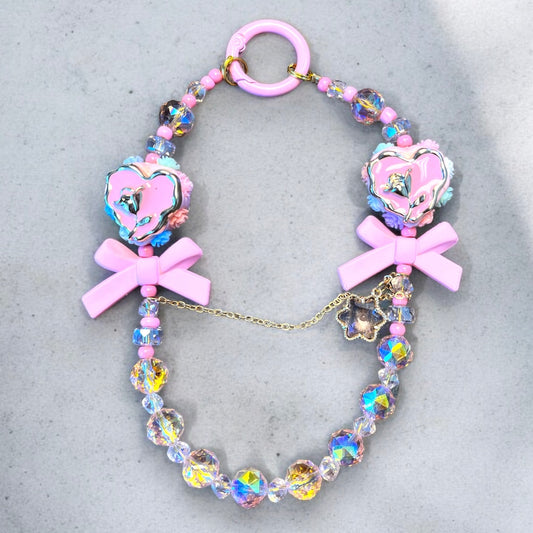 Pink Cherry Bow Phone Charm P205