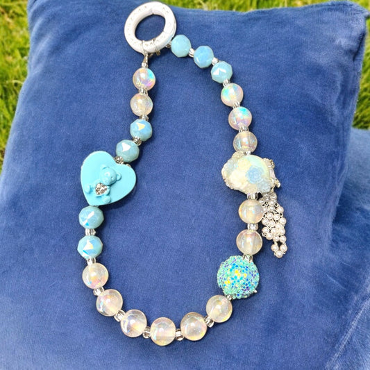 Blue Bear Heart Phone Charms P041