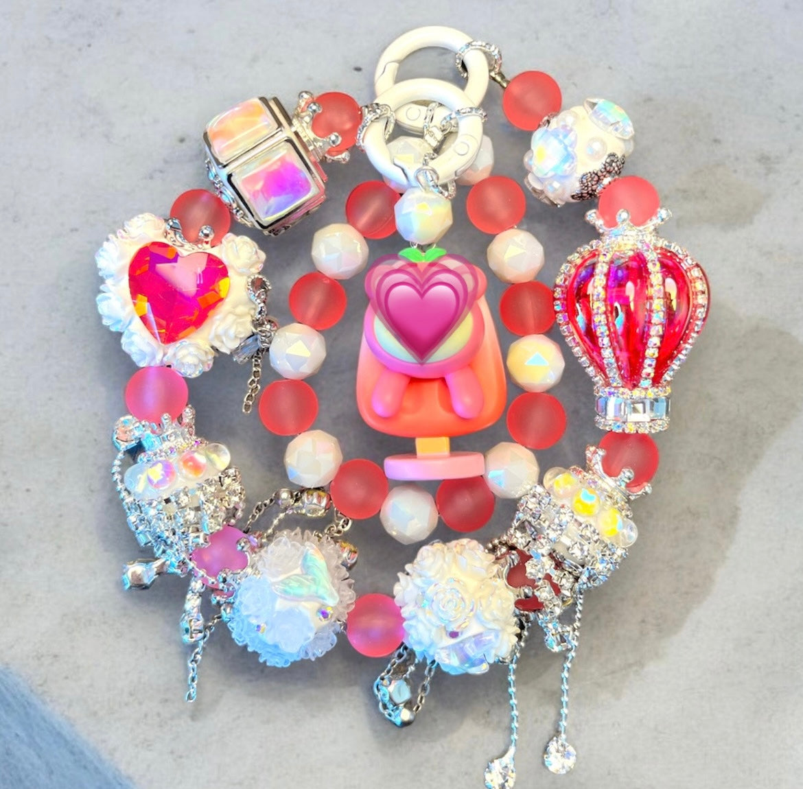 Crown Pink Goof Bear Phone Charm P203