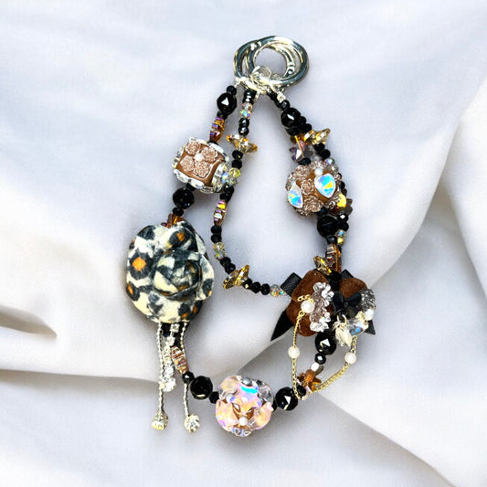 Cheetah Print Rose Phone Charm P105