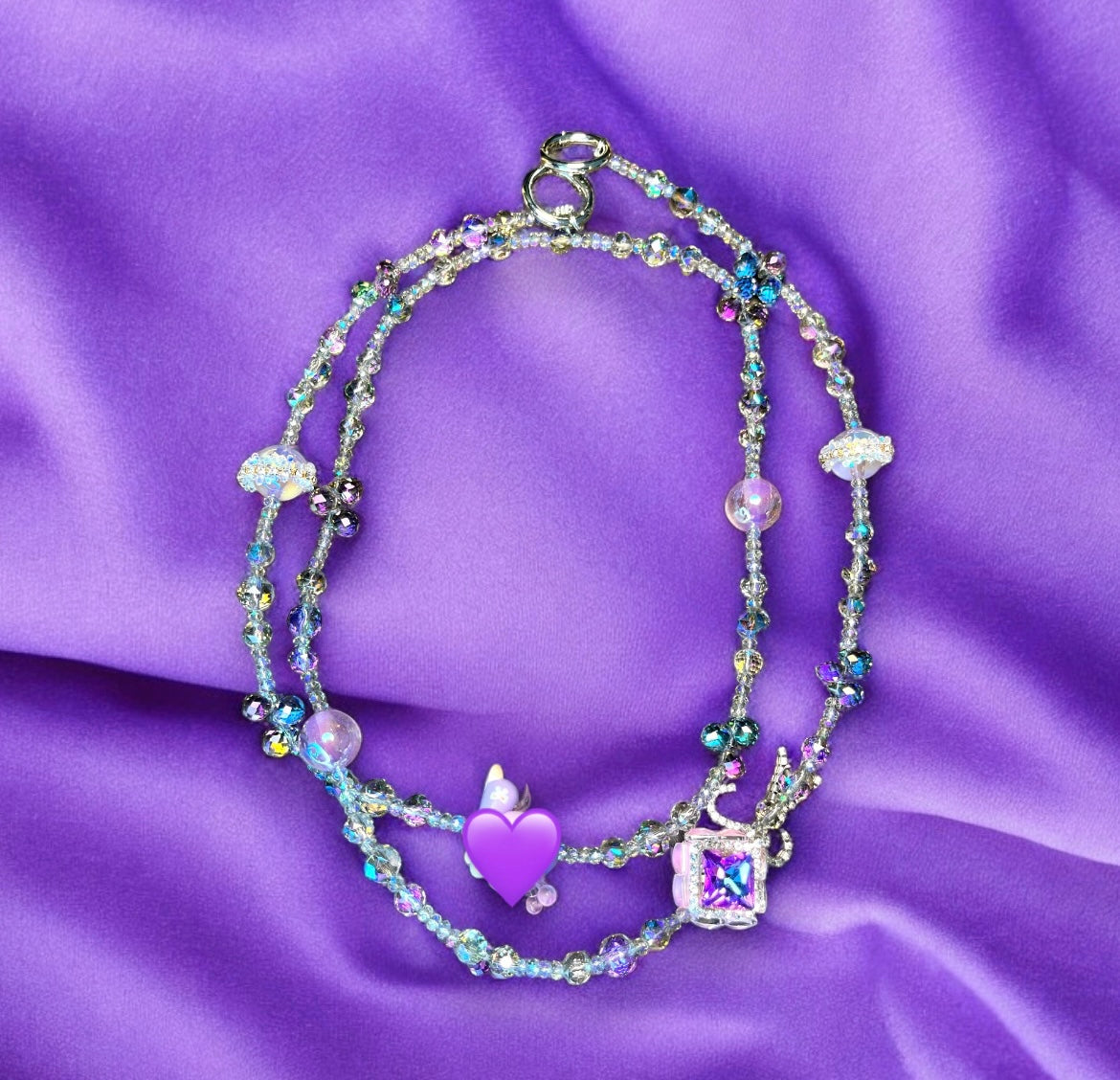 Sleepy Baby Purple and Blue Phone Charm P107