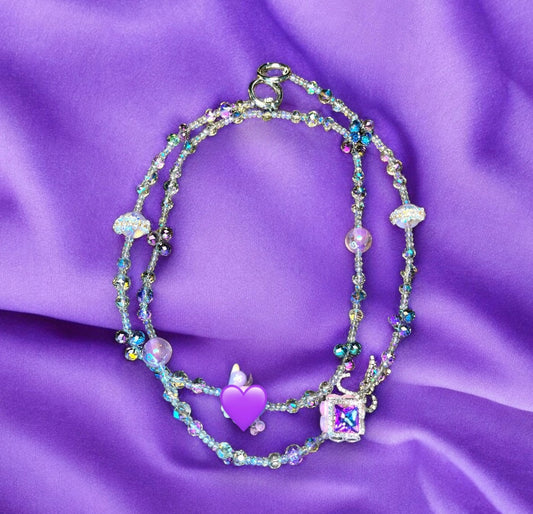 Sleepy Baby Purple and Blue Phone Charm P107