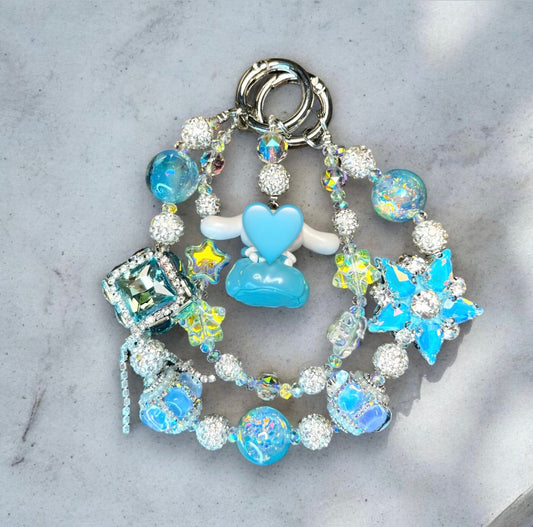 Happy Bunny Starry Blue Phone Charm P109