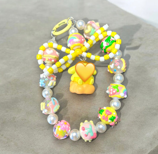 Candy Yellow Dog Phone Charm P074