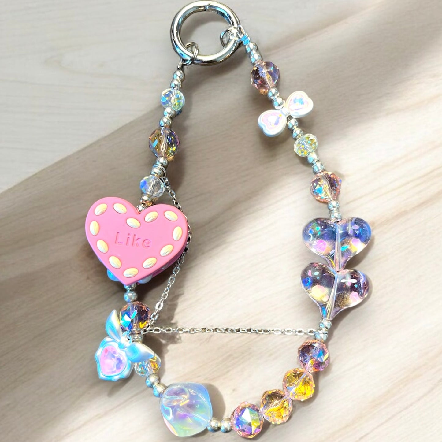 Shiny Like Heart Crystal Phone Charm P202