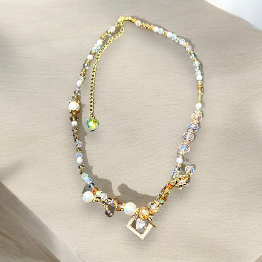 Precious Pink Charm Necklace N037