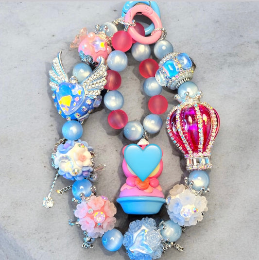 Crown Pink Goof Bear Phone Charm P203