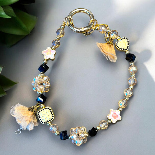 Cute Brown Bow Hearts Phone Charm P212