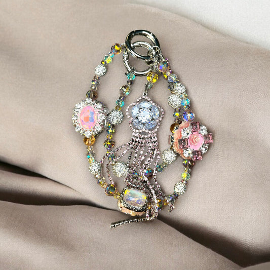 Rosy Pink Flower Phone Charm P132