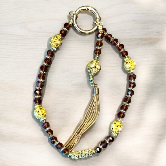 Pyramid Gold and Brown Phone Charm P216