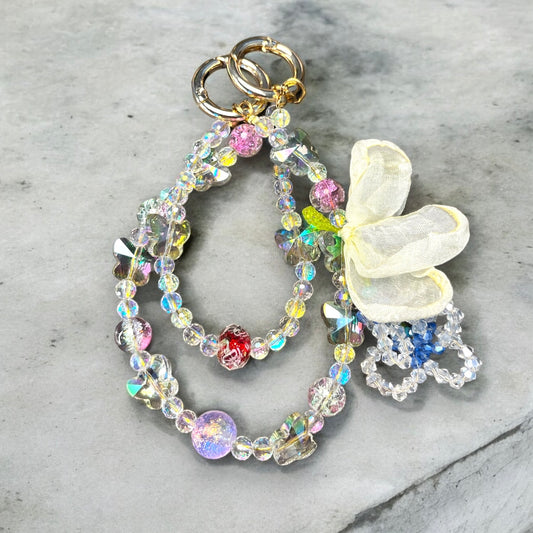 Beaded Butterfly Phone Charm P048
