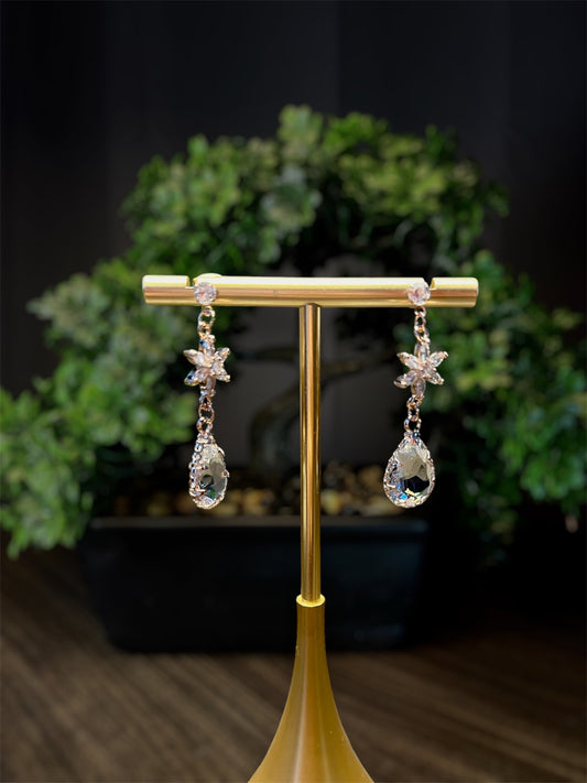 Clear White Jewel Earrings E066