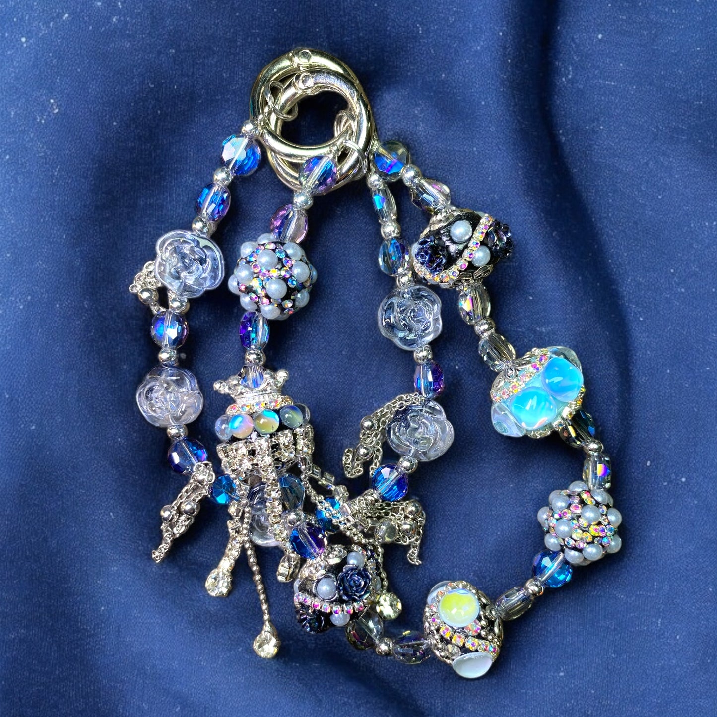 Rustic Silver and Blue Phone Charm P167