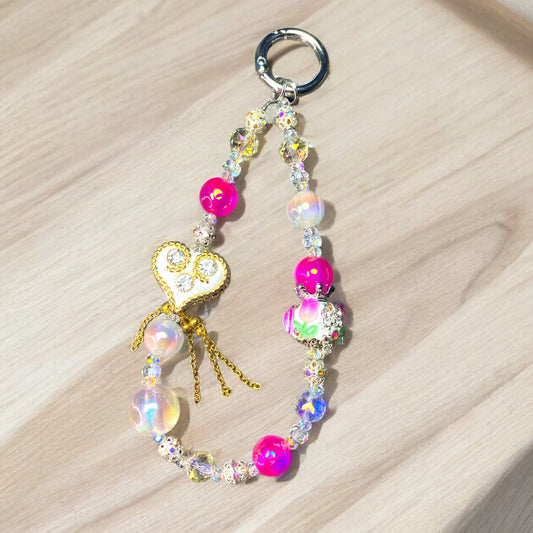 Heart Pink Crown Jewel Phone Charm P181