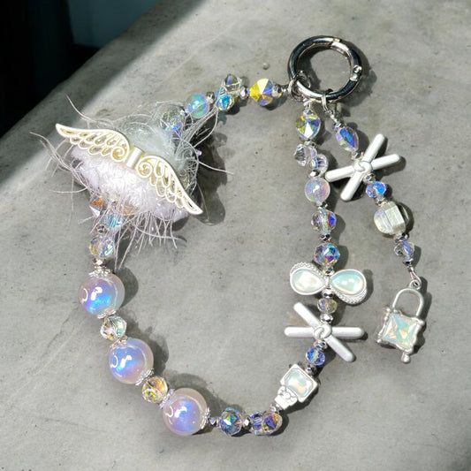Heaven White Angel Wings Phone Charm P160
