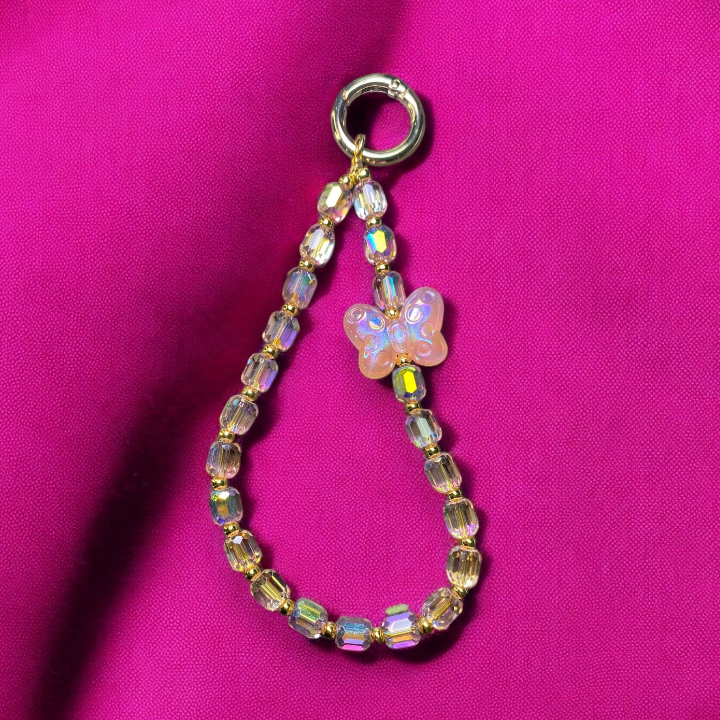 Gummy Pink Butterfly Phone Charm P178