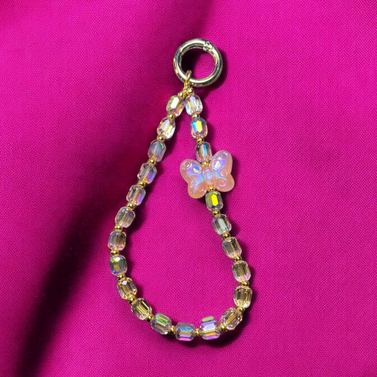 Gummy Pink Butterfly Phone Charm P178