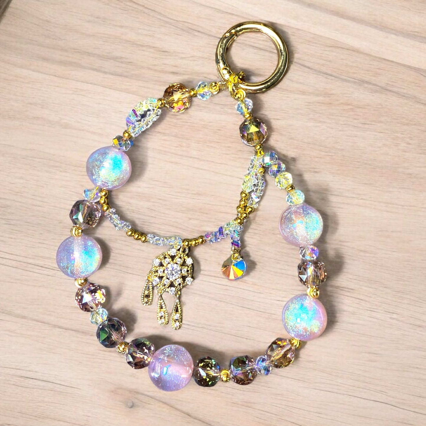 Mystic Baby Pink Crystal Ball Phone Charm P172