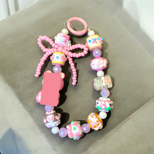 Pink Candy Land Bear Dream Phone Charm P138