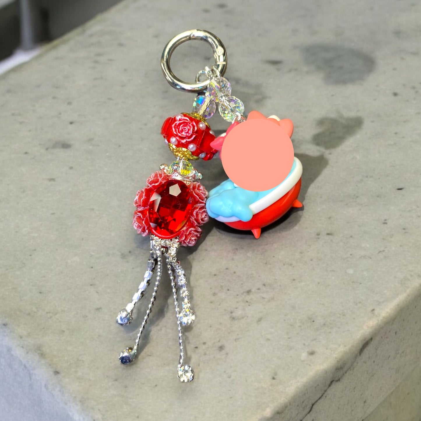 Red Kitty or White Dog Rose Bouquet Phone Charms P133