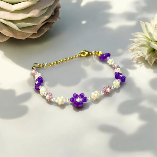 Light Purple Beaded Bracelet B009