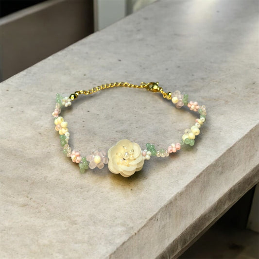 Baby Beaded Flower Bracelet B022