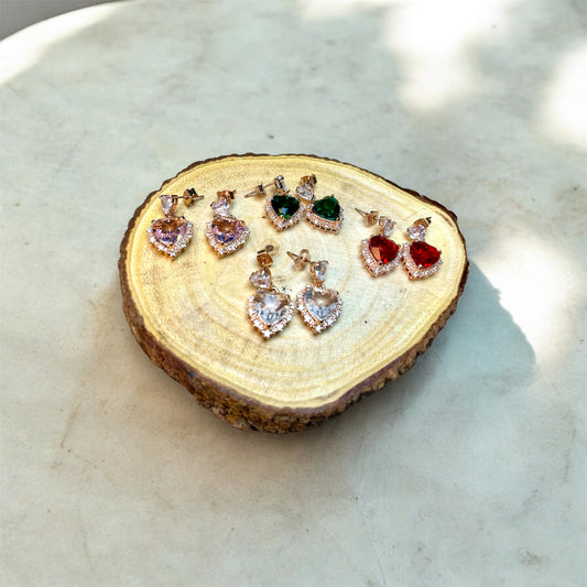 Heart Shaped Diamond Earrings E117