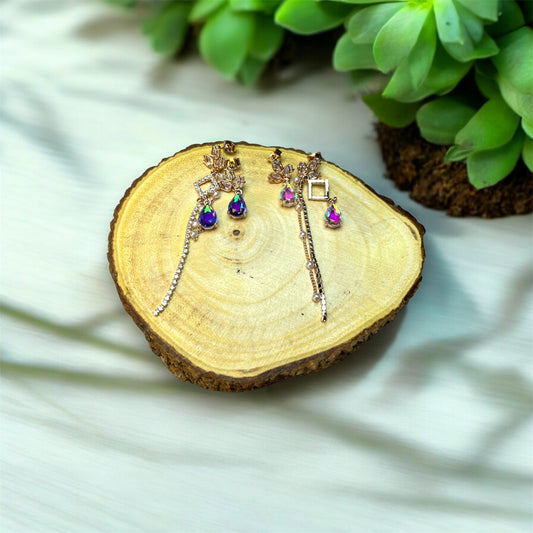 Diamond Single Gem Earrings E116