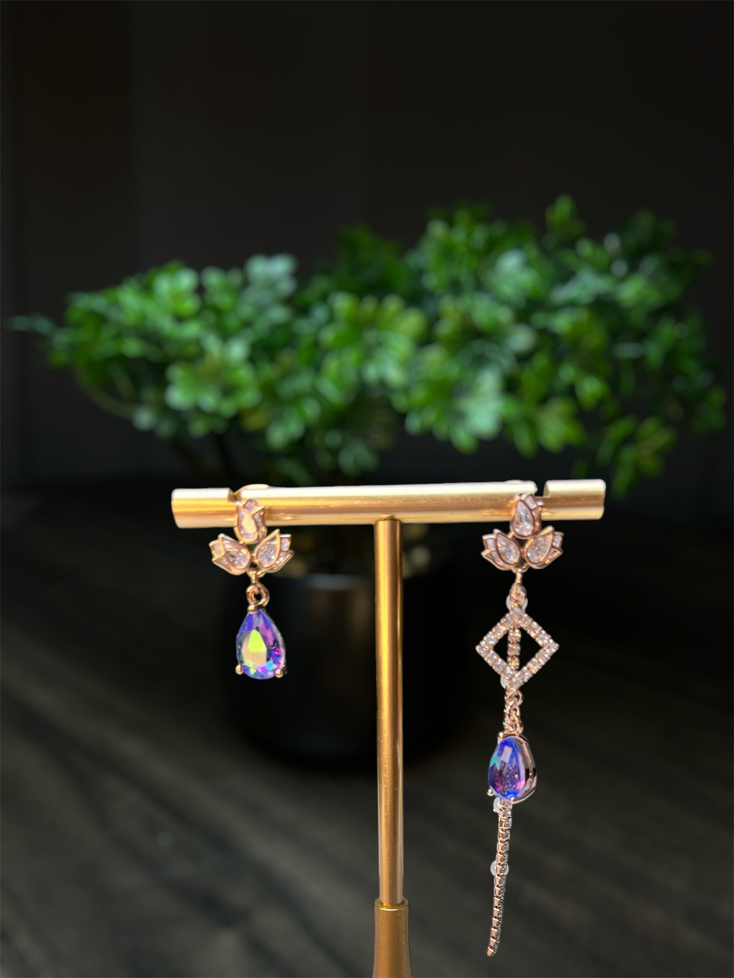 Diamond Single Gem Earrings E116