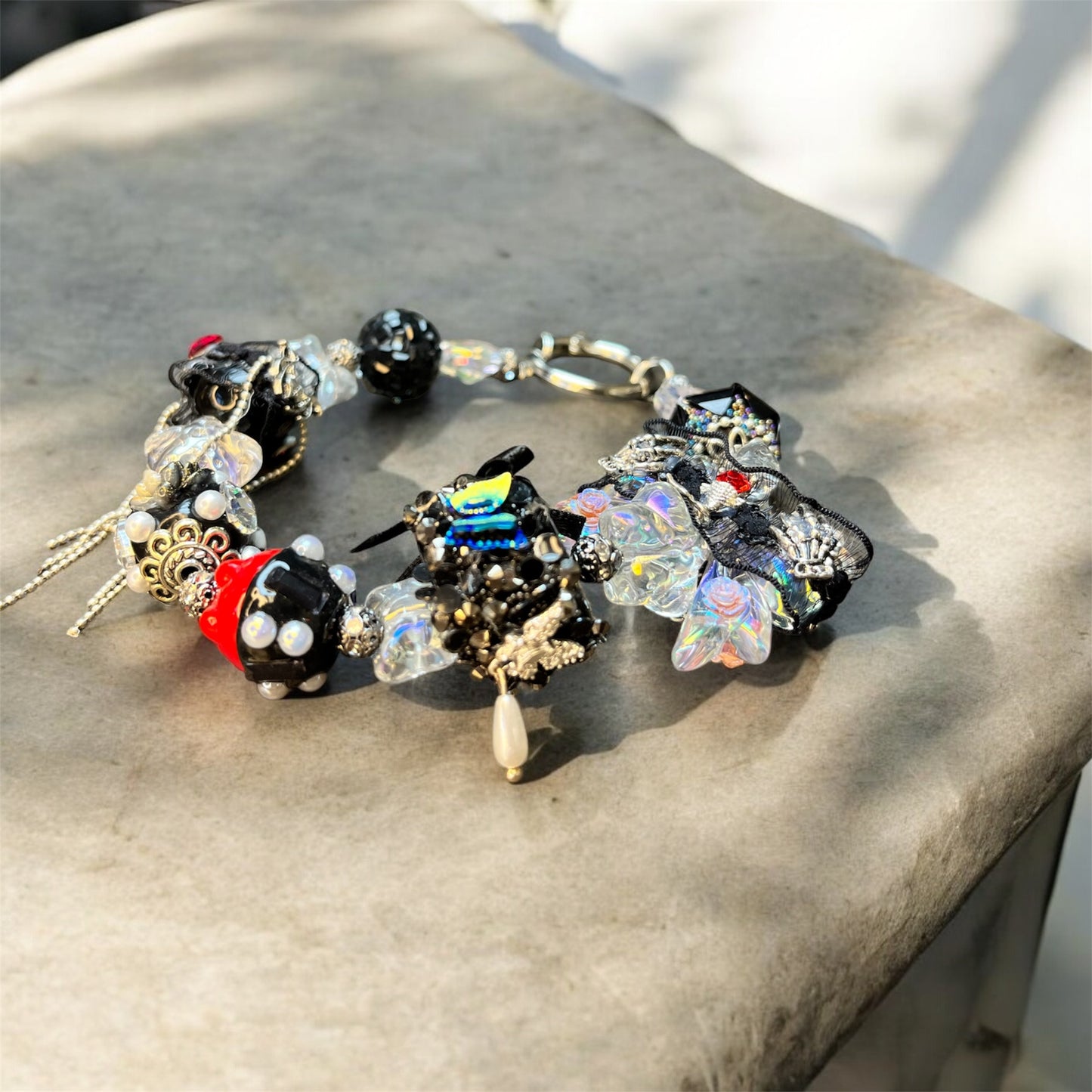 Skeleton Black and Red Phone Charm P111