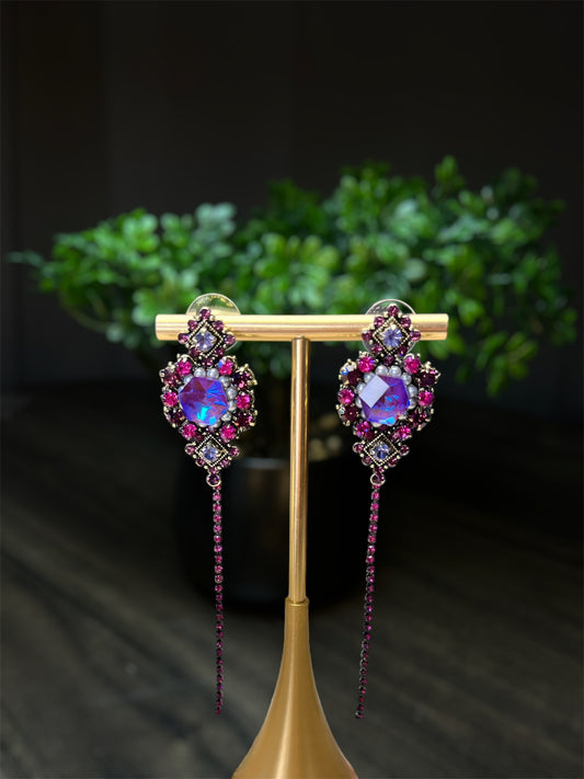 Mystic Purple Jewel Earrings E124